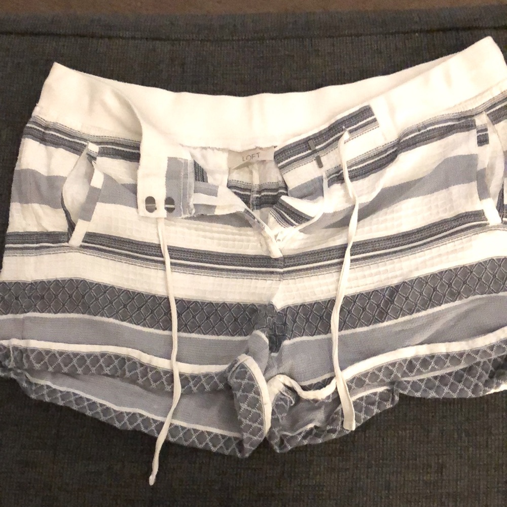 White & Black striped shorts